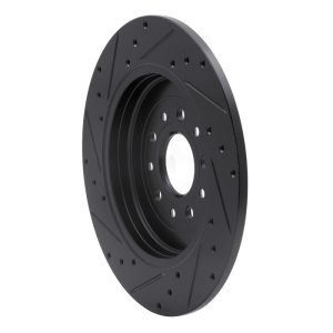 Ford Freestyle Brake Rotor (1) - Rear Right - R1 Concepts - Drilled & Slotted - Black - `05-`19